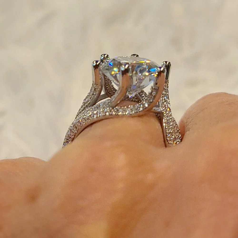 5 Carat Moissanite Ring Sterling